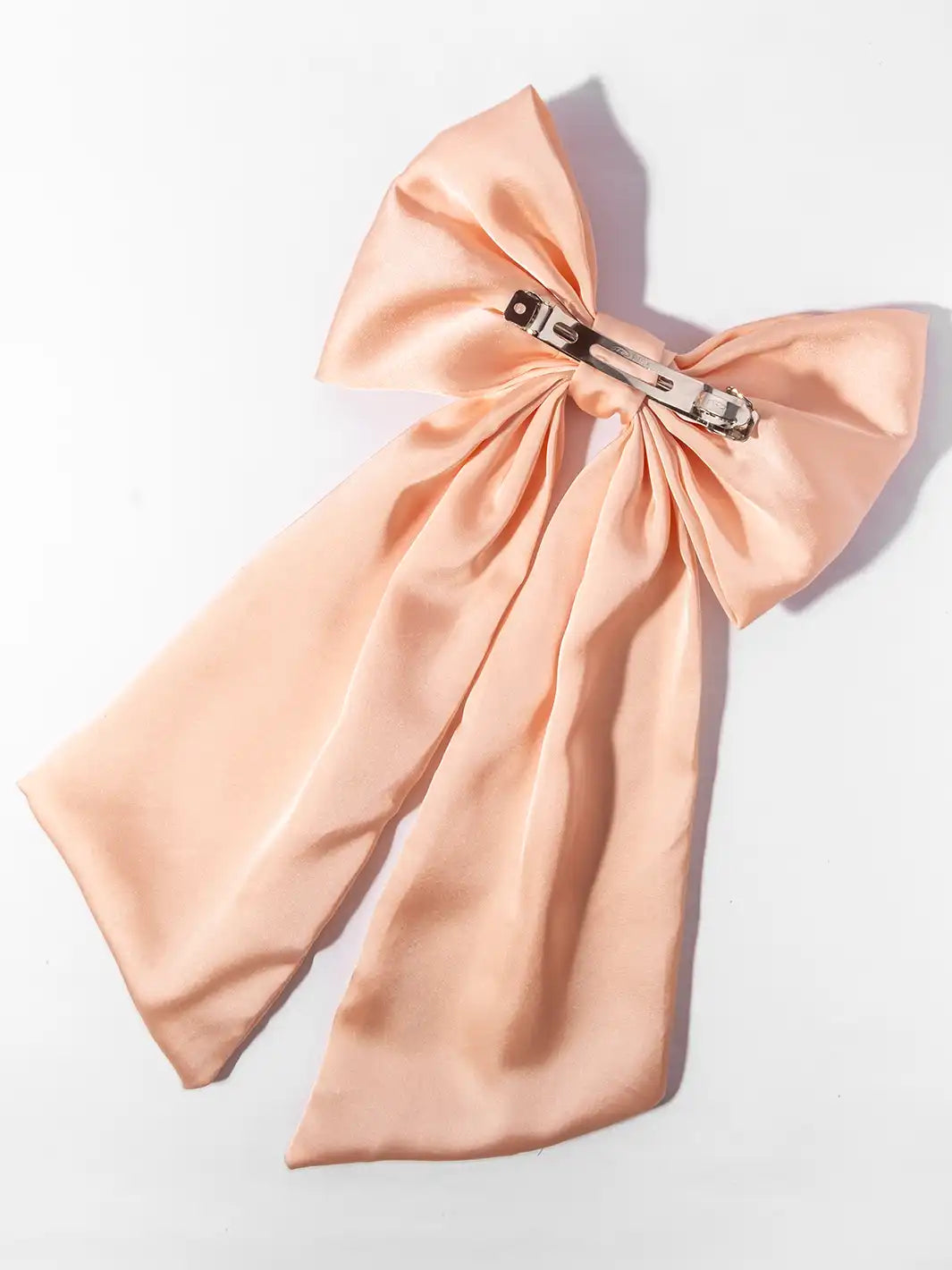 Peach Large Satin Bow