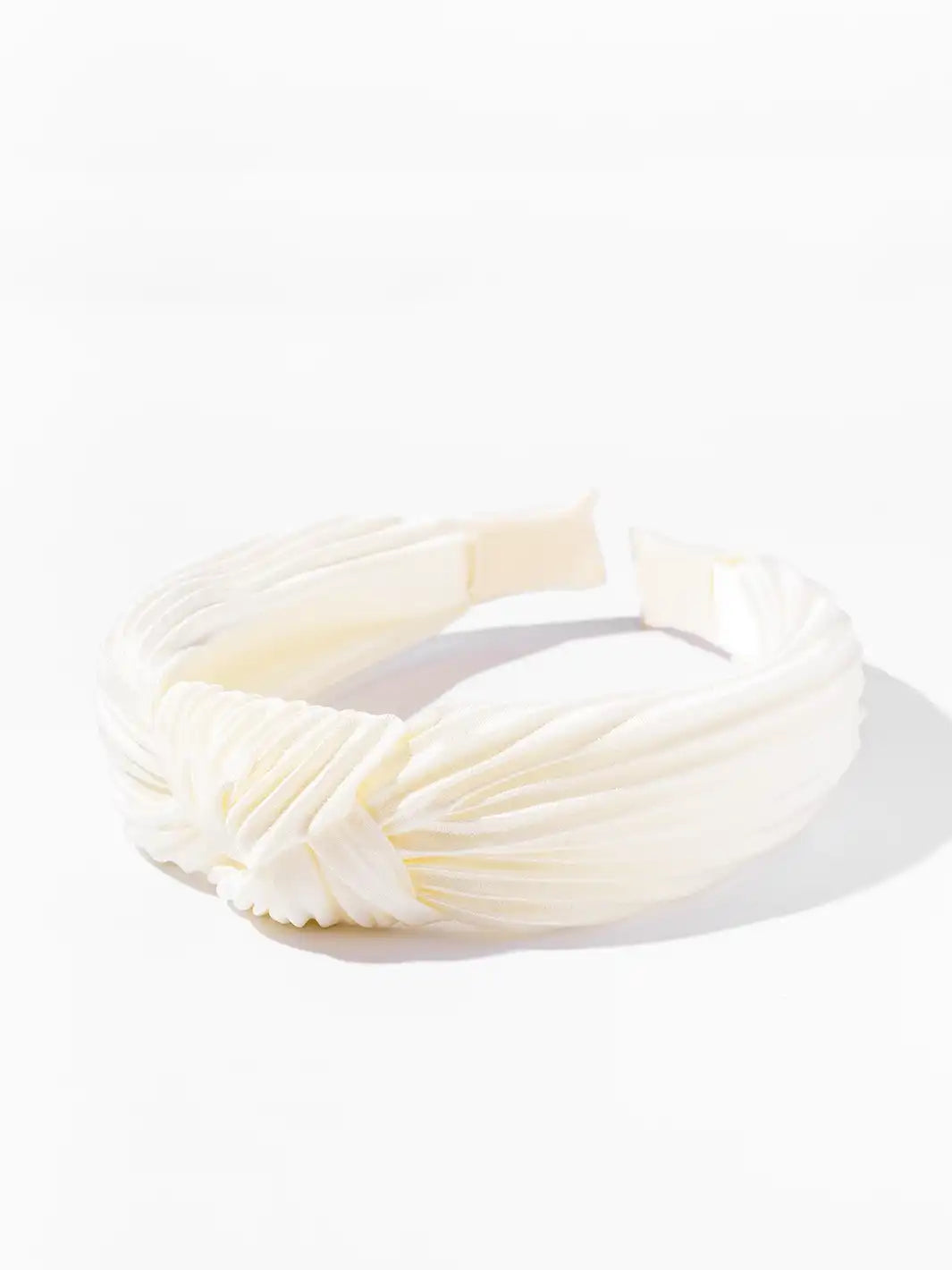 Pleated Twist Headband - Cream