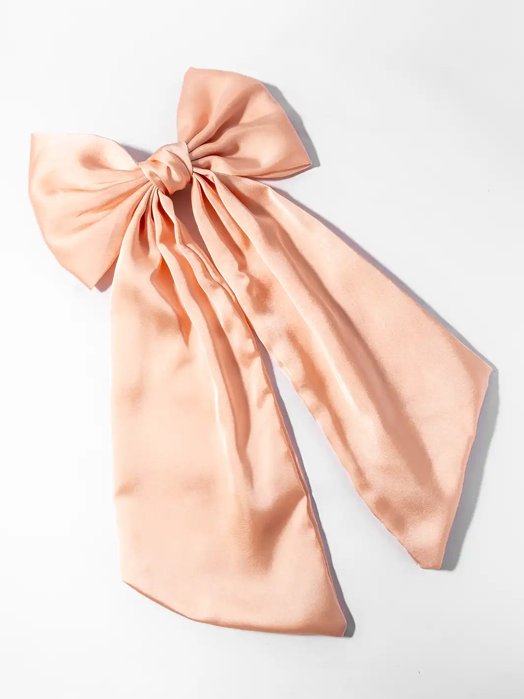 Peach Large Satin Bow