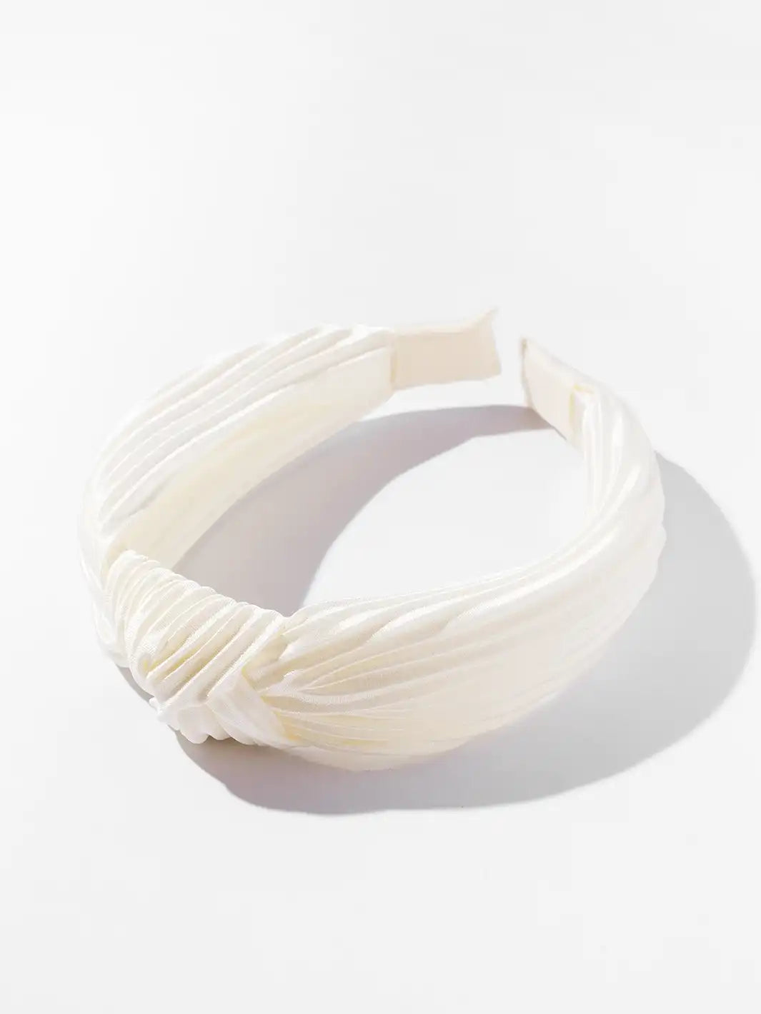 Pleated Twist Headband - Cream