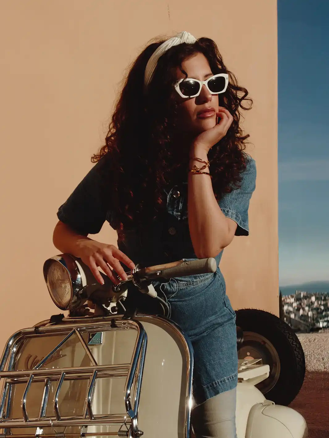 Pleated Twist Headband - Cream